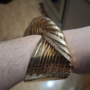 Gold Statement Bangle Bracelet Stainless steel